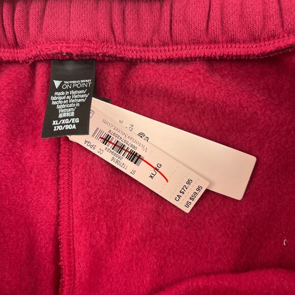 Victoria's Secret On Point Rhinestone Bling Sweatpants Burgundy Size XXL - Picture 8 of 13